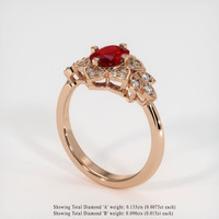 1.04 Ct. Ruby Ring, 14K Rose Gold 2
