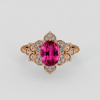 2.04 Ct. Pink Sapphire Ring, 14K Rose Gold 1