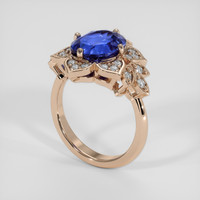 4.31 Ct. Blue Sapphire Ring, 14K Rose Gold 2