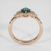 0.69 Ct. Greenish Blue Sapphire Ring, 14K Rose Gold 3