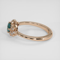 0.69 Ct. Greenish Blue Sapphire Ring, 14K Rose Gold 4