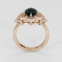 2.08 Ct. Bluish Green Sapphire Ring, 14K Rose Gold 3