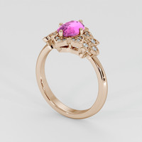 1.54 Ct. Pink Sapphire Ring, 14K Rose Gold 2
