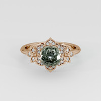 1.32 Ct. Green Sapphire Ring, 14K Rose Gold 1