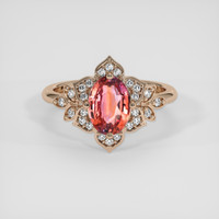 2.09 Ct. Padparadscha Sapphire Ring, 14K Rose Gold 1