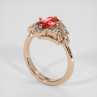 2.09 Ct. Padparadscha Sapphire Ring, 14K Rose Gold 2