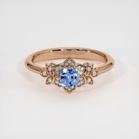 0.48 Ct. Blue Sapphire Ring, 14K Rose Gold 1