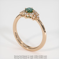 0.39 Ct. Bluish Green Sapphire Ring, 14K Rose Gold 2