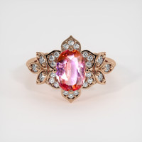 1.29 Ct. Padparadscha Sapphire Ring, 14K Rose Gold 1