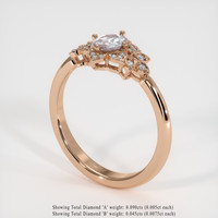 0.56 Ct. Pink Sapphire Ring, 14K Rose Gold 2