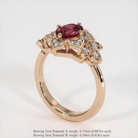 1.26 Ct. Reddish Pink Sapphire Ring, 14K Rose Gold 2