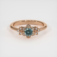 0.65 Ct. Bluish Green Sapphire Ring, 14K Rose Gold 1