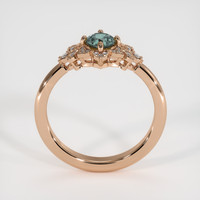 0.65 Ct. Bluish Green Sapphire Ring, 14K Rose Gold 3