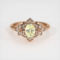 0.91 Ct. Yellow Sapphire Ring, 14K Rose Gold 1