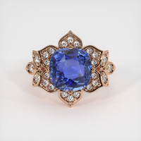 4.02 Ct. Blue Sapphire Ring, 18K Rose Gold 1