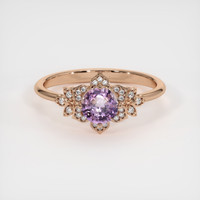 1.07 Ct. Pink Sapphire Ring, 18K Rose Gold 1