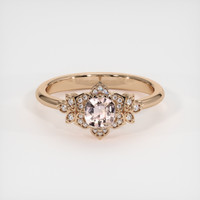 0.60 Ct. Padparadscha Sapphire Ring, 18K Rose Gold 1