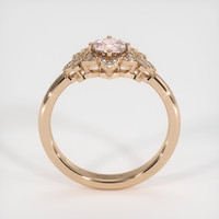 0.60 Ct. Padparadscha Sapphire Ring, 18K Rose Gold 3
