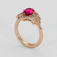 2.04 Ct. Pink Sapphire Ring, 18K Rose Gold 2