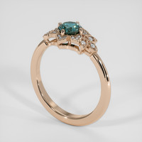 0.69 Ct. Greenish Blue Sapphire Ring, 18K Rose Gold 2