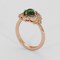 3.04 Ct. Brownish Green Sapphire Ring, 18K Rose Gold 2