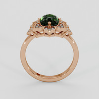 3.04 Ct. Brownish Green Sapphire Ring, 18K Rose Gold 3