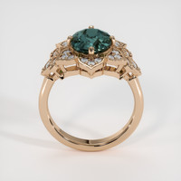 3.50 Ct. Bluish Green Sapphire Ring, 18K Rose Gold 3