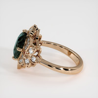 3.50 Ct. Bluish Green Sapphire Ring, 18K Rose Gold 4