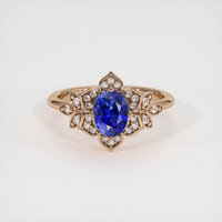 1.11 Ct. Blue Sapphire Ring, 18K Rose Gold 1