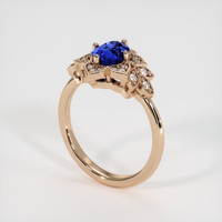 1.11 Ct. Blue Sapphire Ring, 18K Rose Gold 2