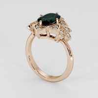 2.08 Ct. Bluish Green Sapphire Ring, 18K Rose Gold 2