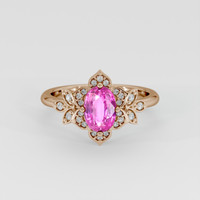 1.54 Ct. Pink Sapphire Ring, 18K Rose Gold 1