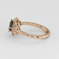 1.32 Ct. Green Sapphire Ring, 18K Rose Gold 4