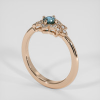 0.38 Ct. Greenish Blue Sapphire Ring, 18K Rose Gold 2