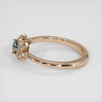 0.38 Ct. Greenish Blue Sapphire Ring, 18K Rose Gold 4