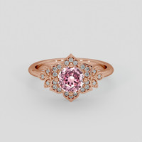 1.09 Ct. Pink Sapphire Ring, 18K Rose Gold 1
