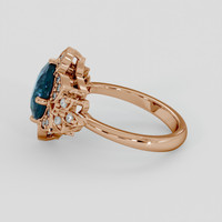 3.56 Ct. Greenish Blue Sapphire Ring, 18K Rose Gold 4