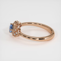 0.48 Ct. Blue Sapphire Ring, 18K Rose Gold 4