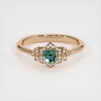 0.39 Ct. Bluish Green Sapphire Ring, 18K Rose Gold 1