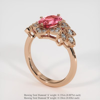1.29 Ct. Padparadscha Sapphire Ring, 18K Rose Gold 2