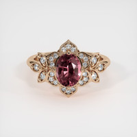 1.26 Ct. Reddish Pink Sapphire Ring, 18K Rose Gold 1
