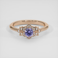 0.43 Ct. Purple Sapphire Ring, 18K Rose Gold 1