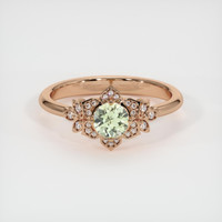 0.58 Ct. Yellowish Green Sapphire Ring, 18K Rose Gold 1