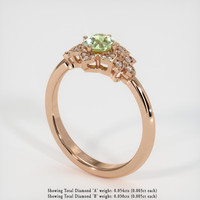 0.58 Ct. Yellowish Green Sapphire Ring, 18K Rose Gold 2