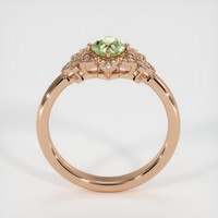 0.58 Ct. Yellowish Green Sapphire Ring, 18K Rose Gold 3