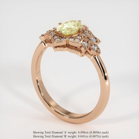 0.91 Ct. Yellow Sapphire Ring, 18K Rose Gold 2