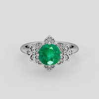 1.29 Ct. Emerald Ring, Silver 1