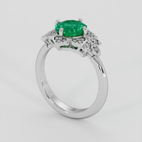 1.29 Ct. Emerald Ring, Silver 2