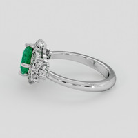 1.29 Ct. Emerald Ring, Silver 4