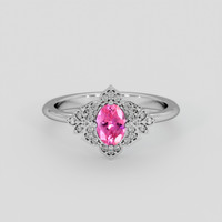 0.50 Ct. Pink Sapphire Ring, Silver 1